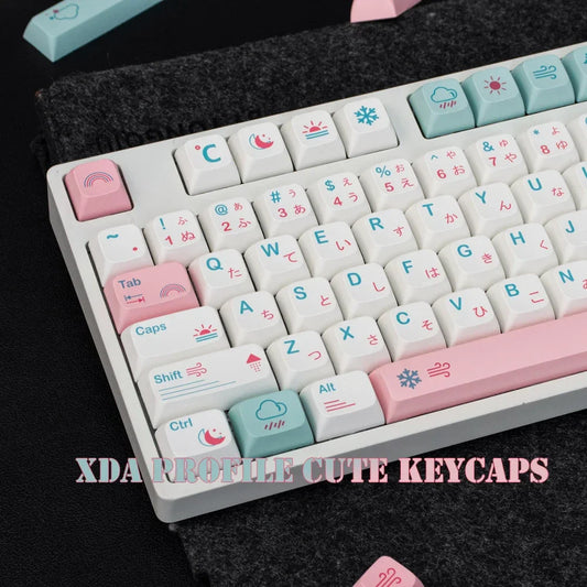 GMK 132 toetsen Japanse PBT Keycap XDA profiel schattige roze keycaps voor DIY Cherry mechanisch toetsenbord aangepaste 61/84/64/68/98/108 set