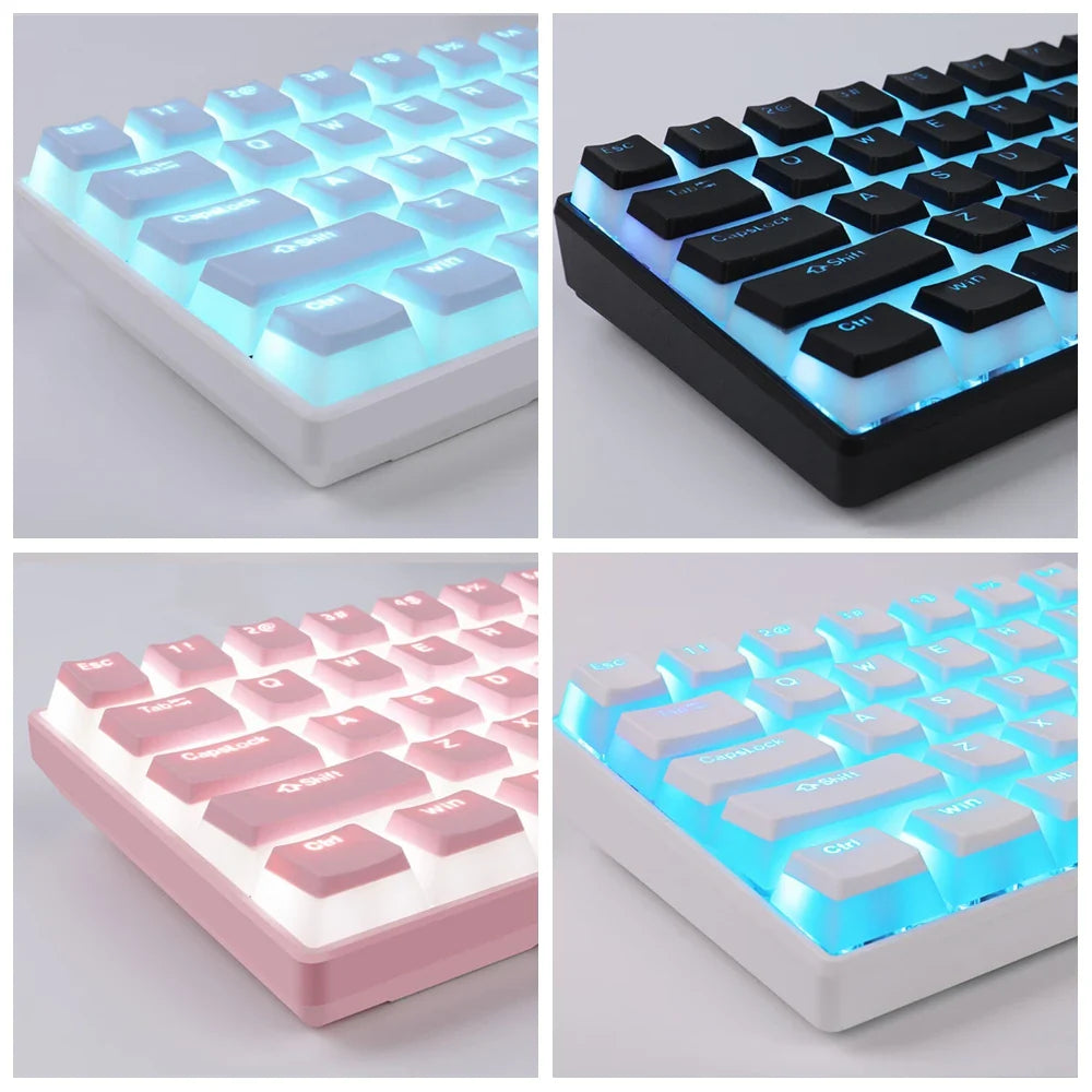 129 키 푸딩 키 캡 OEM ABS 세트 키 캡 인체 공학적 귀여운 키 캡 백라이트 Mx 프로필 기계식 키보드 키트 키 캡