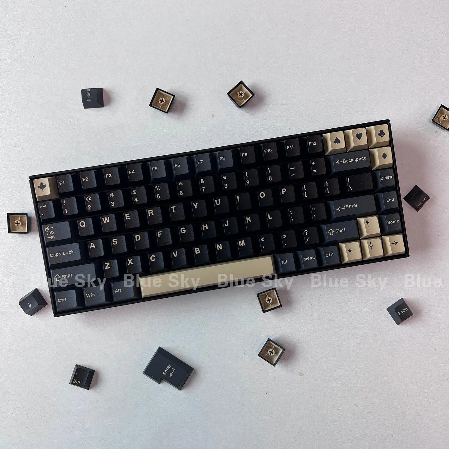 [블루 스카이] GMK 키캡 복제 Arctic WOB 체리 프로필 MX Mechanicla Keybo용 Doubleshot ABS 키캡