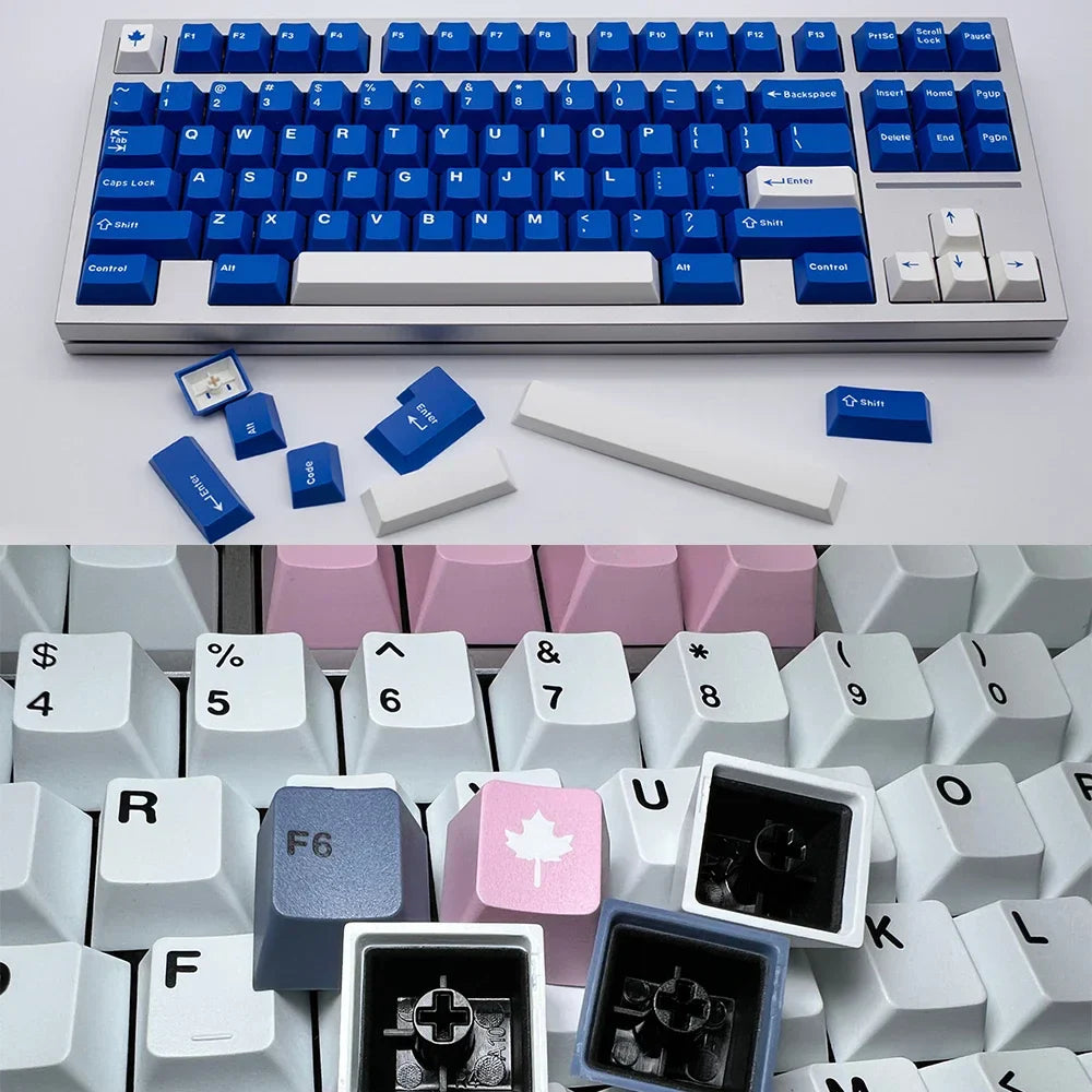 [블루 스카이] GMK 키캡 복제 Arctic WOB 체리 프로필 MX Mechanicla Keybo용 Doubleshot ABS 키캡