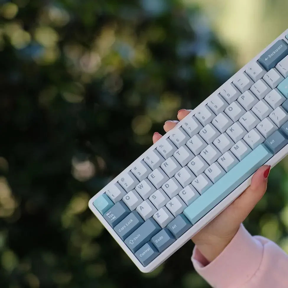 [블루 스카이] GMK 키캡 복제 Arctic WOB 체리 프로필 MX Mechanicla Keybo용 Doubleshot ABS 키캡