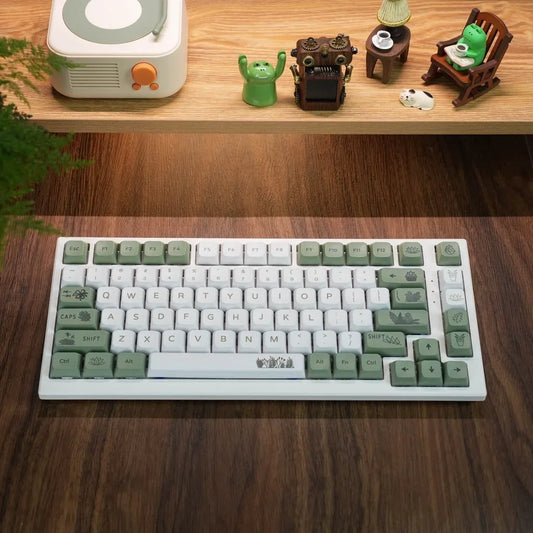 Bosgroene Keycap XDA-profiel PBT-sublimatie 125 toetsen Frisse stijl Witgroene mechanische toetsenbordtoetsen